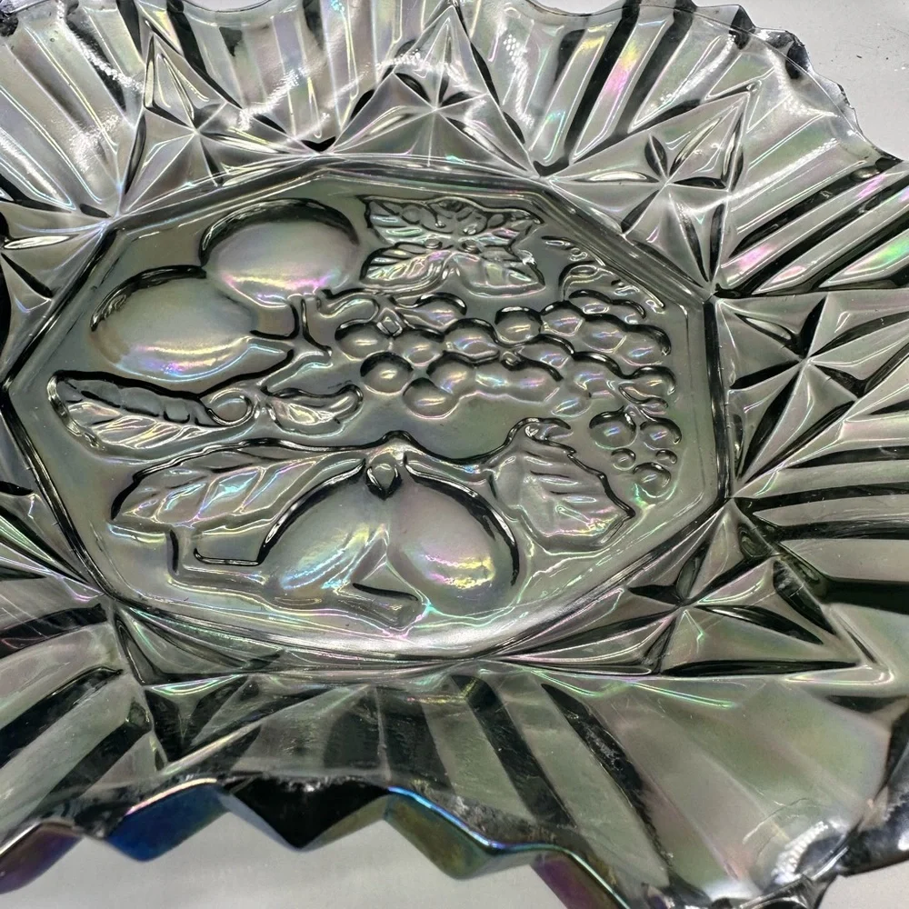Federal Glass Carnival glass ruffled plate